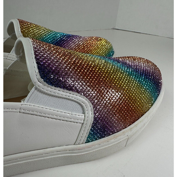 Torrid Embellished Slip On Sneakers Celebrate Love Rainbow Shoes Women's Size 9W - Picture 8 of 15